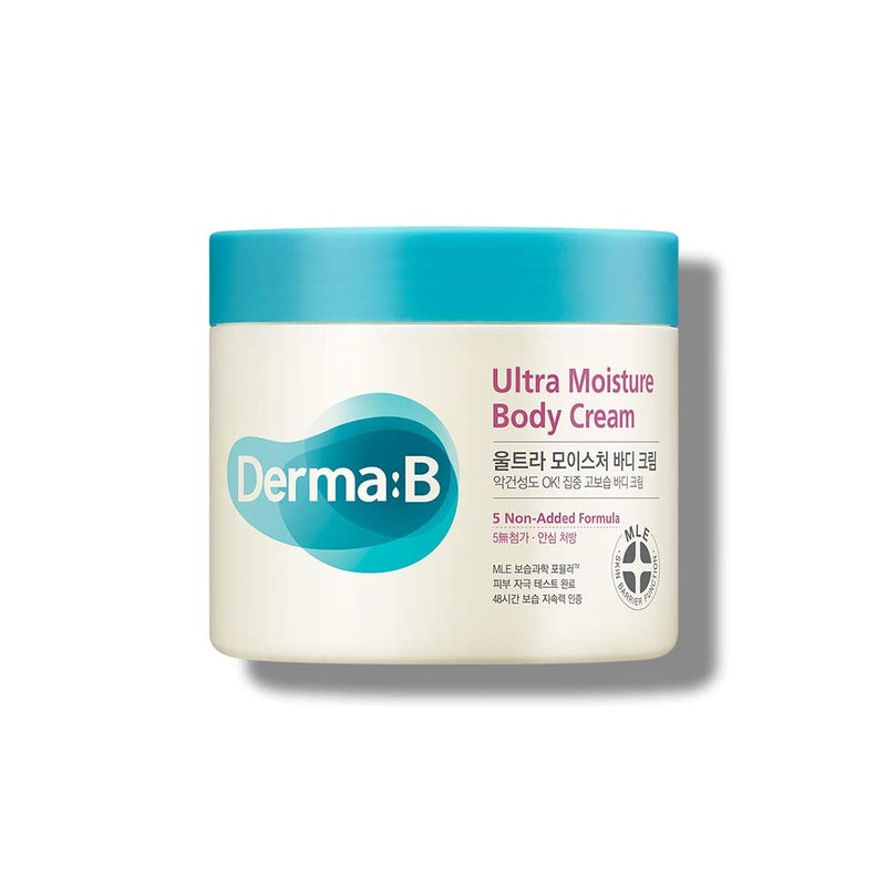 derma b كريم الجسم ديرما بي الترطيب الفائق بزيت الزيتون والألانطوين، ترطيب البشرة يدوم 48 ساعة، 14.54 أونصة سائلة، 430 مل - Image 1