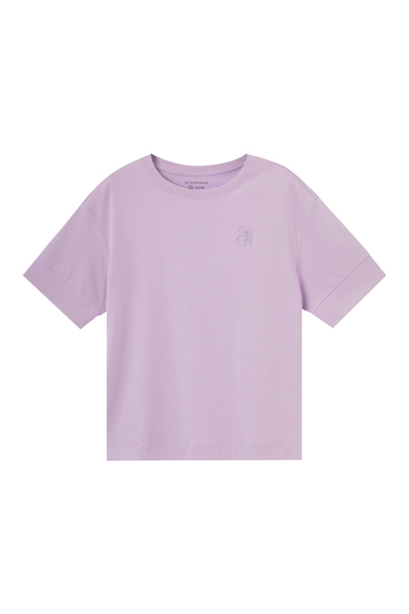 GIORDANO Purple Cotton Tee for Women - Image 1