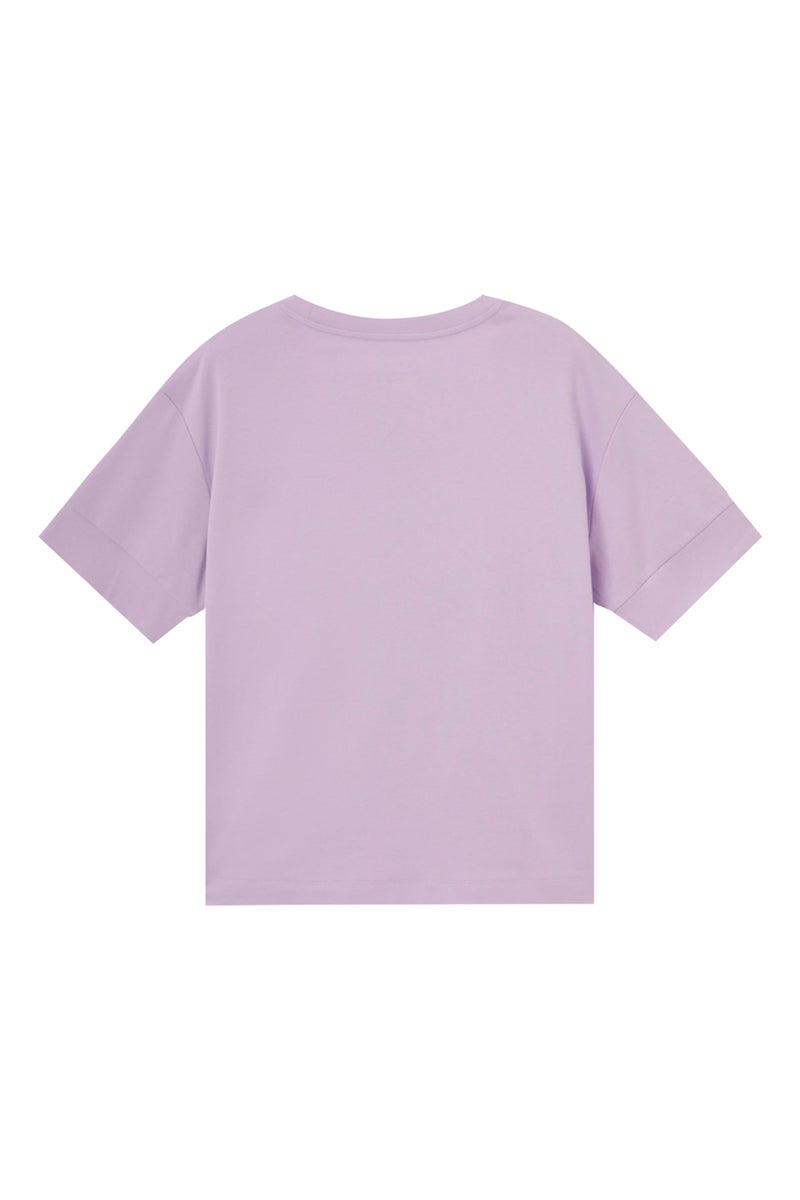 GIORDANO Purple Cotton Tee for Women - Image 2
