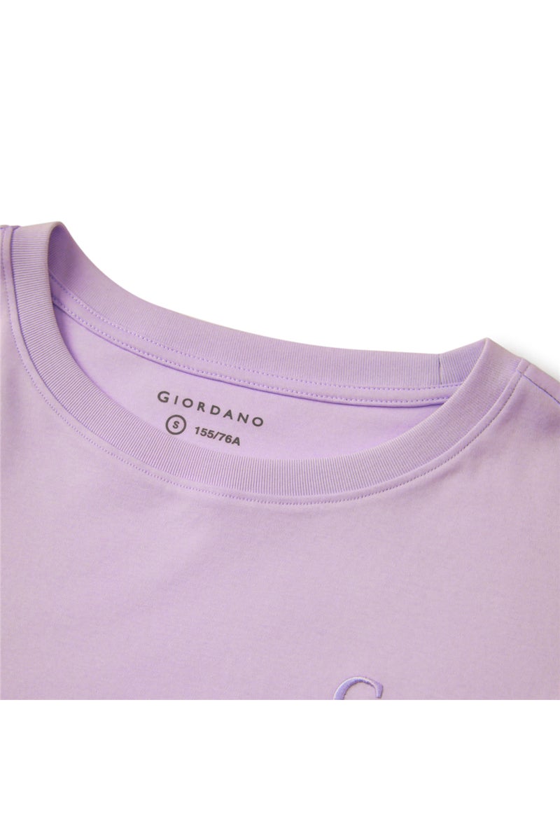GIORDANO Purple Cotton Tee for Women - Image 3