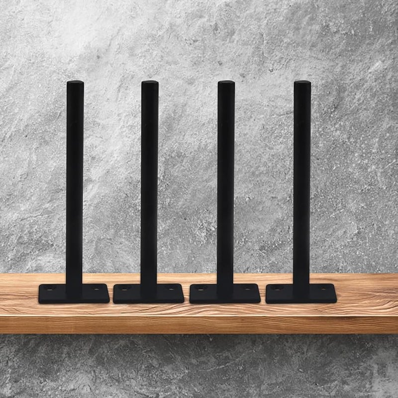 4 قطع من حوامل الأرفف المخفية الثقيلة، حوامل أرفف عائمة من الحديد بطول 12 بوصة - Image 4