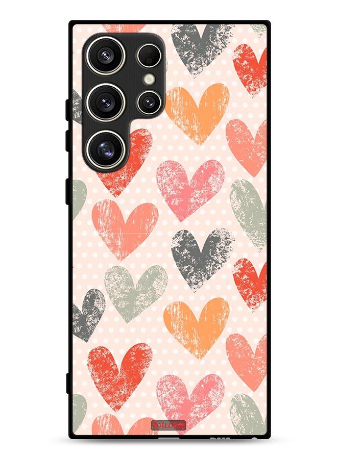 Tolwak Samsung Galaxy S24 Ultra 5G Protective Case Cover Hearts Art - Image 1