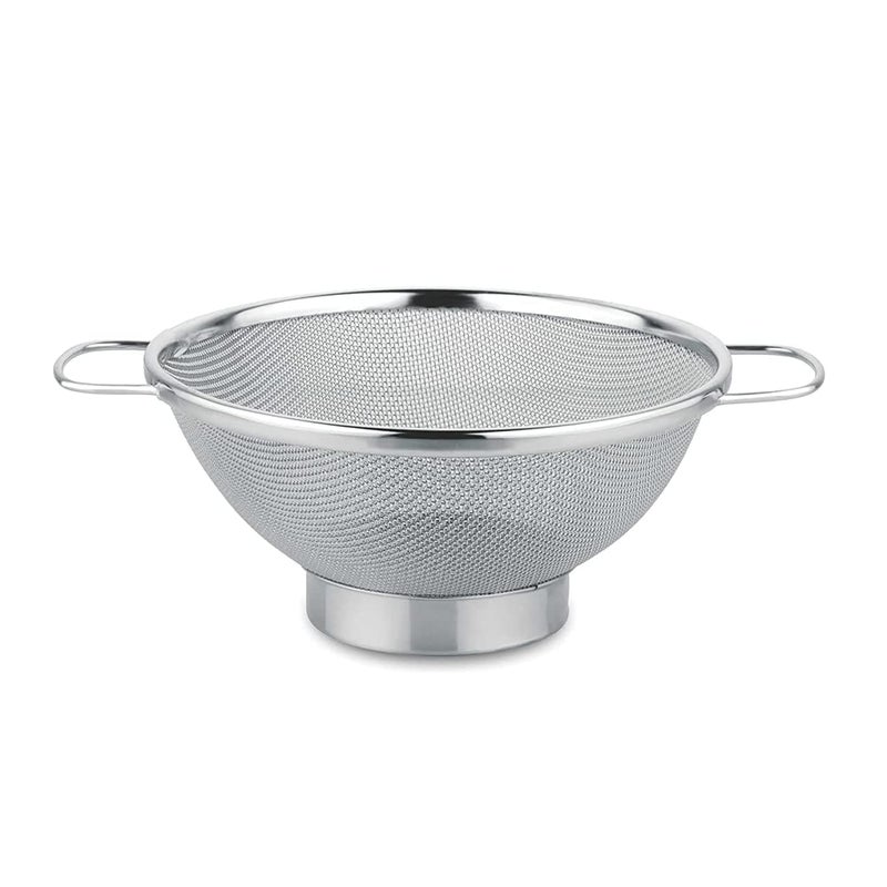 Dvijisha Food Grade Stainless Steel Multipurpose Puran Jali Chalni Mesh Strainer Colander Strainer for Washing Rice Pasta Small Grains Vegetables Fruits Capacity 4000ml 1Pc 30CM - Image 1