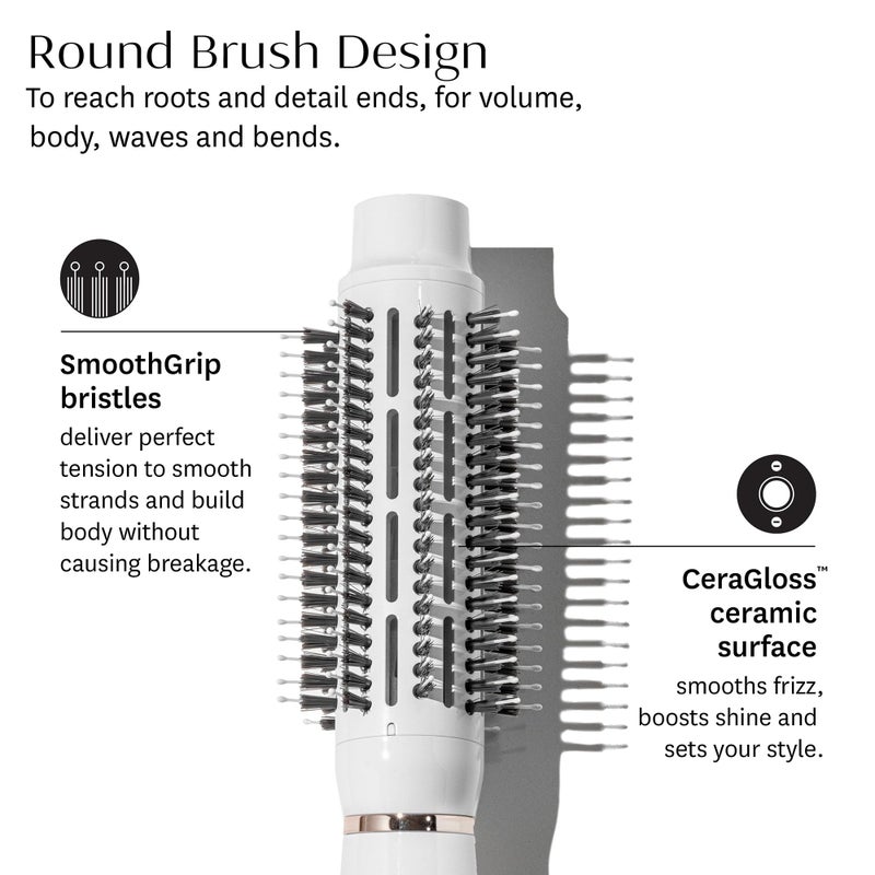T3 AireBrush Round One Step Volumizing Hair Dryer Brush, Blow Dryer Brush for Fast Drying and Styling with Multiple Heat and Speed Settings, 2.5" Ceramic Round Brush and Cool Shot - Image 4