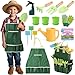 JOI MEW Kids Gardening Tools Set Garden Toys wWooden Handle Alloy RakeForkTrowel Watering CanGlovesTote BagPlant pots DIY Bookmark Kits Spring Summer Toy Outdoor Gift for Toddler Boy Girl - Image 2