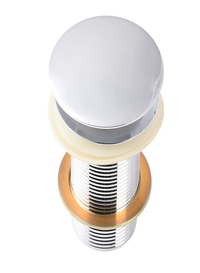 WALLMATE Finish Pop-up Brass Basin Drainer/Waste Coupling Waste Bathroom Wash Basin/Vessel Sink 4 Inch Full Threaded Pop Up 32 MM Flush Valve Faucet (Vessel Installation Type) (Silver) - Image 1