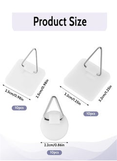 Generic Wall Plate Hanger Display Holder, 30 Pack Invisible Vertical Plate Holders Adhesive Picture Hanging Hooks Without Nails Plastic Sticky for Home Wall Art Photo Frame, 3 Size  - Image 2
