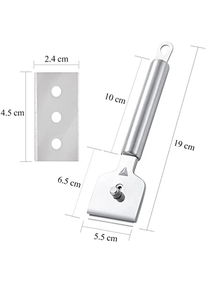 Stainless Steel Ceramic Hob Scraper with Replacement Blades High-Quality Glass Scraper Ceramic Hob Ceramic Hob Scratcher Reliable Scraper for Kitchen and Household  - Image 1