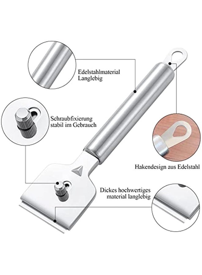 Stainless Steel Ceramic Hob Scraper with Replacement Blades High-Quality Glass Scraper Ceramic Hob Ceramic Hob Scratcher Reliable Scraper for Kitchen and Household  - Image 2