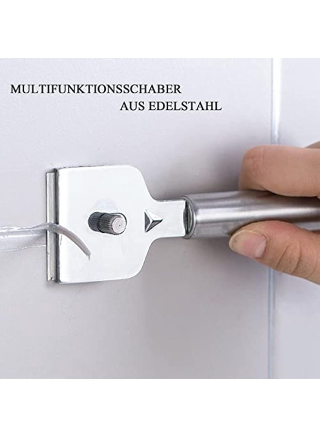 Stainless Steel Ceramic Hob Scraper with Replacement Blades High-Quality Glass Scraper Ceramic Hob Ceramic Hob Scratcher Reliable Scraper for Kitchen and Household
