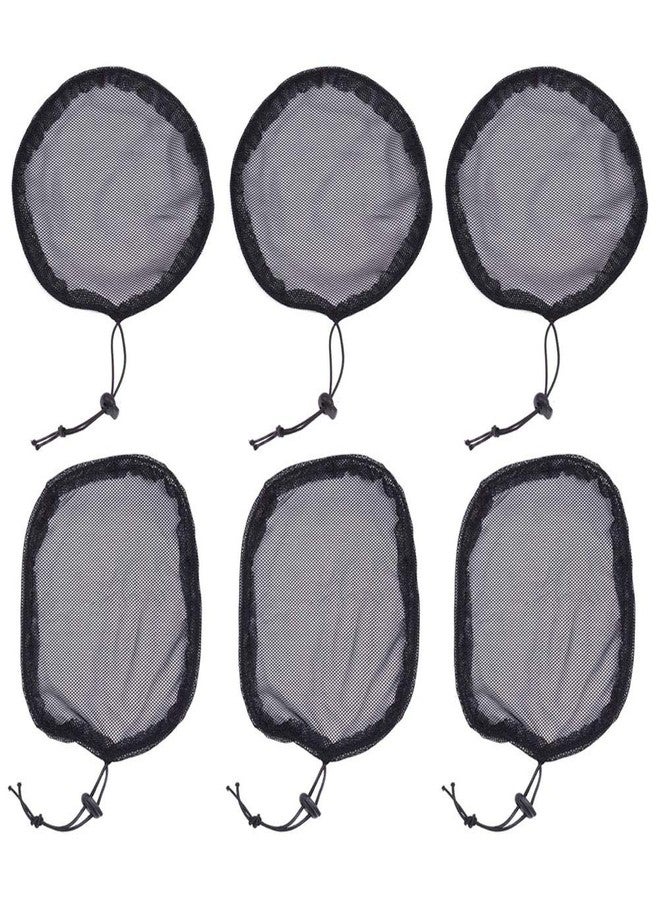 Teensery 6 Pcs Ponytail Net Stretchy Drawstring Ponytail Base Hair Net Weaving Net Cap for Women Ladies Girls (Round and Square) - Image 1