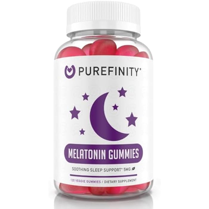 PUREFINITY Melatonin Gummies 5mg for Kids – Each Delicious Gummy is 2.5mg (2 Per Serving) for Easily Customizing Your Night, Gluten Free, Non-GMO, Vegan, 120 Count - Image 1