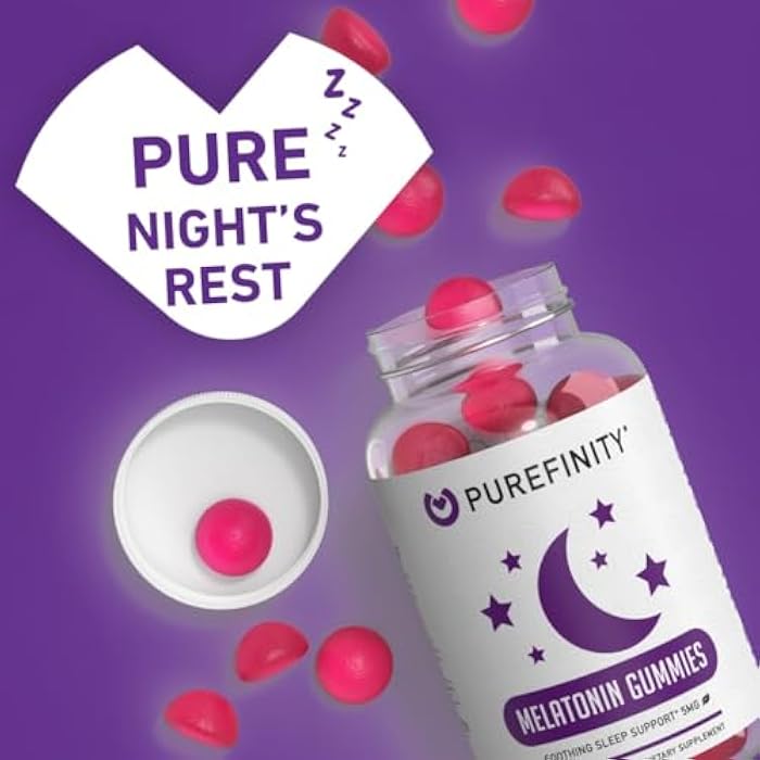 PUREFINITY Melatonin Gummies 5mg for Kids – Each Delicious Gummy is 2.5mg (2 Per Serving) for Easily Customizing Your Night, Gluten Free, Non-GMO, Vegan, 120 Count - Image 2