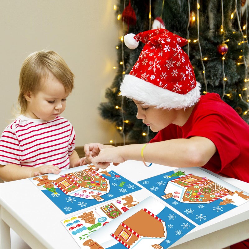 jollylife 38PCS Make-a-Gingerbread House Stickers for Kids - Christmas Party Game/Craft/Activity/Favor/Supplies - 19 Finished Products - Image 5