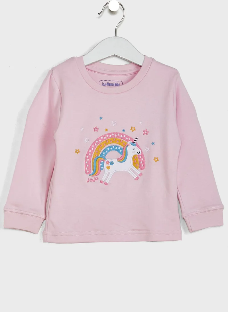 JoJo Maman Bebe Kids 2 Pack Unicorn Print Pyjama Set
