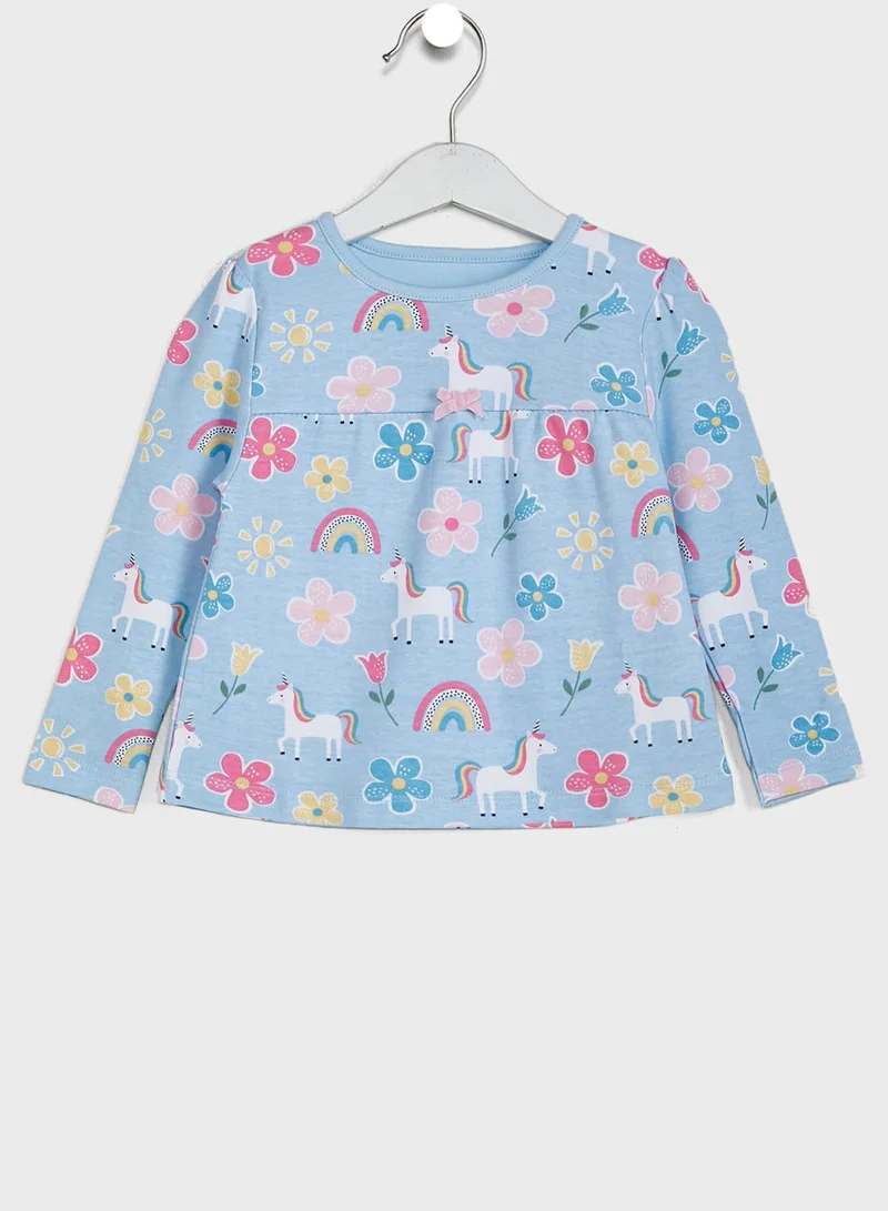 JoJo Maman Bebe Kids 2 Pack Unicorn Print Pyjama Set