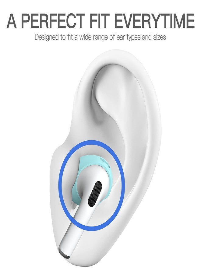 DamonLight 2 Pairs AirPods 3 Ear Tips Grip Silicone Earbuds Cover [Added Storage Pouch][US Patent Registered] Compatible with Apple AirPods 3rd Generation (Ice Blue) - Image 5
