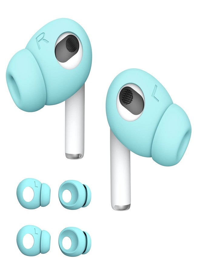DamonLight 2 Pairs AirPods 3 Ear Tips Grip Silicone Earbuds Cover [Added Storage Pouch][US Patent Registered] Compatible with Apple AirPods 3rd Generation (Ice Blue) - Image 1