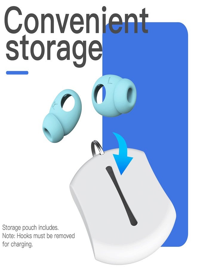 DamonLight 2 Pairs AirPods 3 Ear Tips Grip Silicone Earbuds Cover [Added Storage Pouch][US Patent Registered] Compatible with Apple AirPods 3rd Generation (Ice Blue) - Image 4