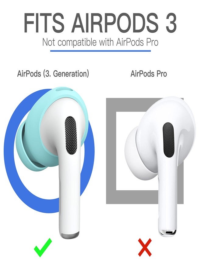 DamonLight 2 Pairs AirPods 3 Ear Tips Grip Silicone Earbuds Cover [Added Storage Pouch][US Patent Registered] Compatible with Apple AirPods 3rd Generation (Ice Blue) - Image 3