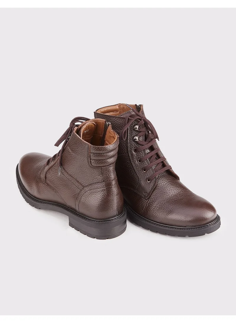 Cabani Leather Brown Lace-Up Men's Casual Boots