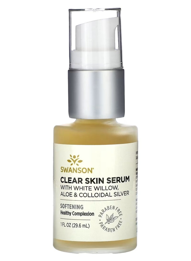 سوانسون، سيروم لبشرة نقية مع الصفصاف الأبيض والصبار والفضة الغروية، 29.6 مل (1 أونصة سائلة)