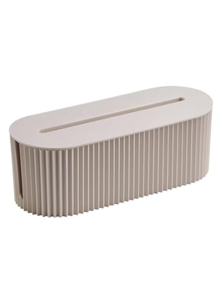 erorex Stylish Cable Management Box, Cord Organizer Box to Hide Power Strips, Cable Protector Cable Organizer Box for Home and Office, Cord Hider White Box with Wire Organizer  - Image 1