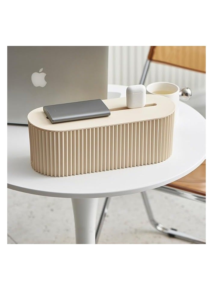 erorex Stylish Cable Management Box, Cord Organizer Box to Hide Power Strips, Cable Protector Cable Organizer Box for Home and Office, Cord Hider White Box with Wire Organizer  - Image 4