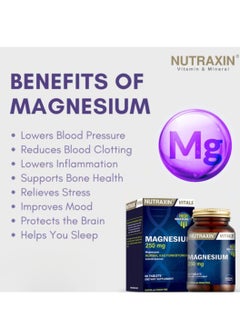 NUTRAXIN Nutraxin Magnesium Citrate Supports Muscle, Bone & Nervous System 250Mg 60 Vegan Tablets  - Image 2
