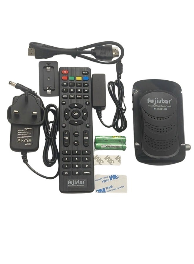 Fujistar Digital Satellite Receiver UHD 4K Receiver Dual Display Mini HD-888 Dual Sensor (Black) (Satellite Receiver 4K)