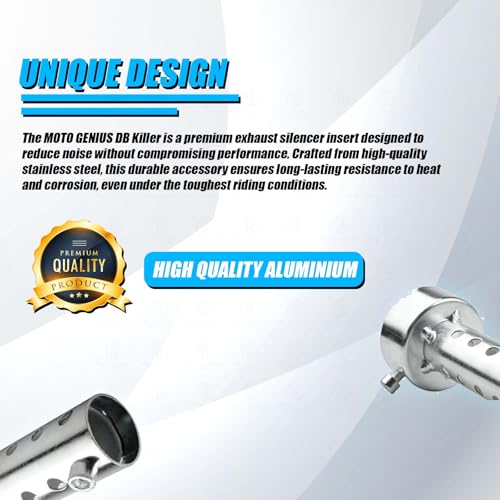 MOTO GENIUS Motorcycle Stainless Steel Universal Exhaust DB Killer | 51mm Silencer Muffler for Enhanced Performance (Funnel Shape) - Image 2