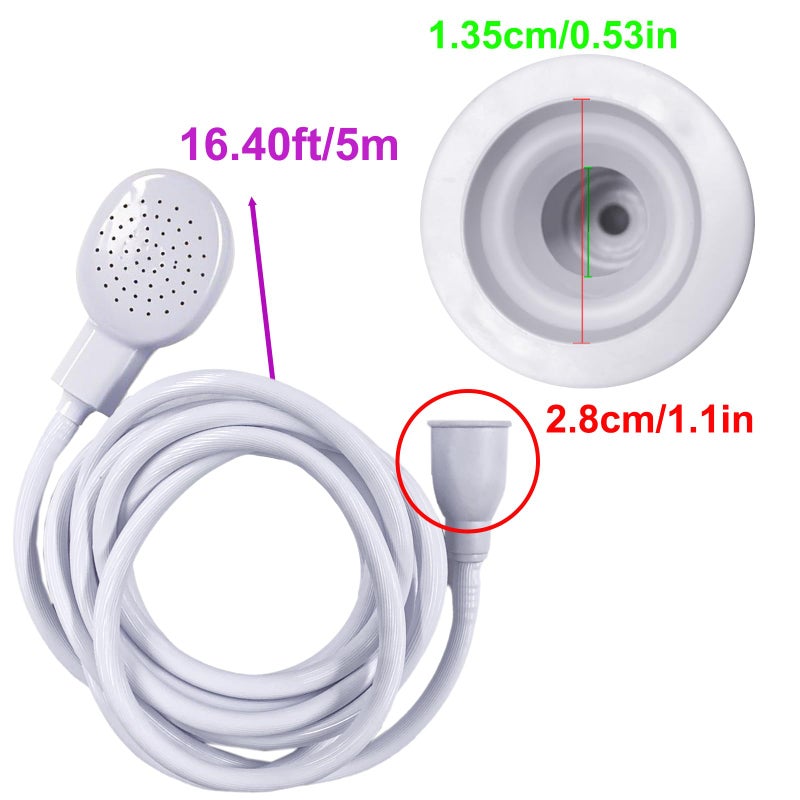 Anglepingping 16.40ft/5mSink Spray Hose,Shampoo Sprayer Handheld Hose Portable Sink Hose Spraye Strainers for Bathing Baby,Pets Shower,Rinsing Vegetables,Washing Hair - Image 4