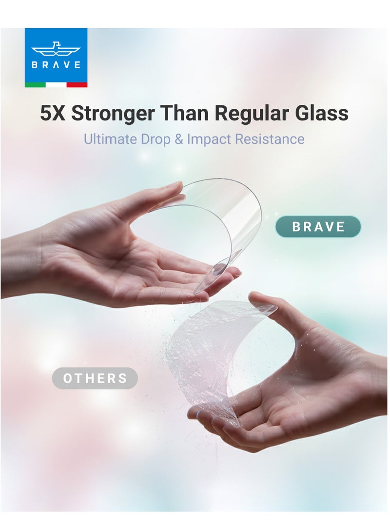 Brave iPhone Air HD Tempered Glass Screen Protector - Full Edge-to-Edge Protection, Ultra Clear Display, 9H Scratch Resistant, Fingerprint & Smudge Resistant, Soft Touch, Face ID Compatible, Bubble-Free Installation with Tray, Slim Design, Durable & Case Friendly (Clear) - Image 2