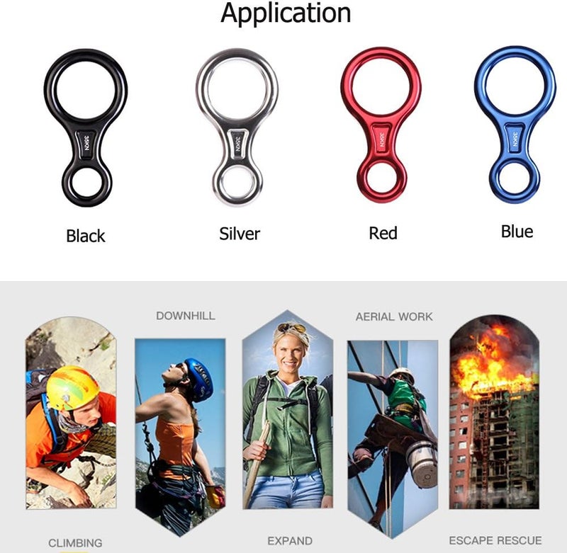 CdyBox 35KN Super 8 Belay Device Titan Figure 8 Descender for Climbing Rigging Plate Downhill Heavy Duty Equipment - Image 4