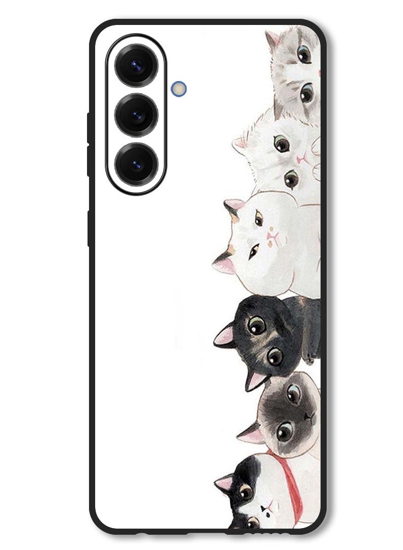 Theodor Case Compatible with Samsung Galaxy F56 6.74 Inch Protection Shockproof Bumper Cover Cute Cats - Image 1