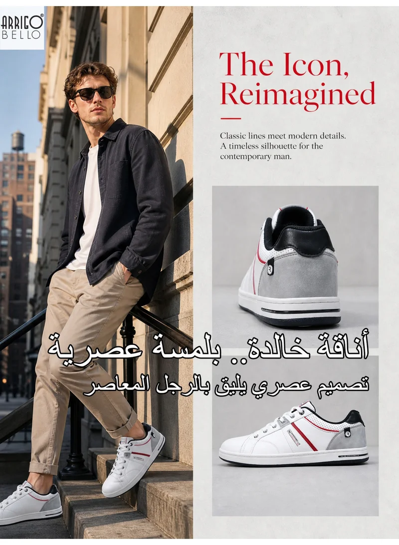 ARRIGO BELLO A1002-18 ARRIGO BELLO Men's Casual Low Top Sneakers Durable Leather Comfy Shoes for Daily Wear for Men | Best Price UAE