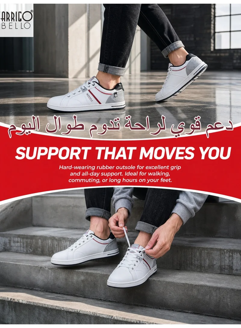 ARRIGO BELLO A1002-18 ARRIGO BELLO Men's Casual Low Top Sneakers Durable Leather Comfy Shoes for Daily Wear for Men | Best Price UAE