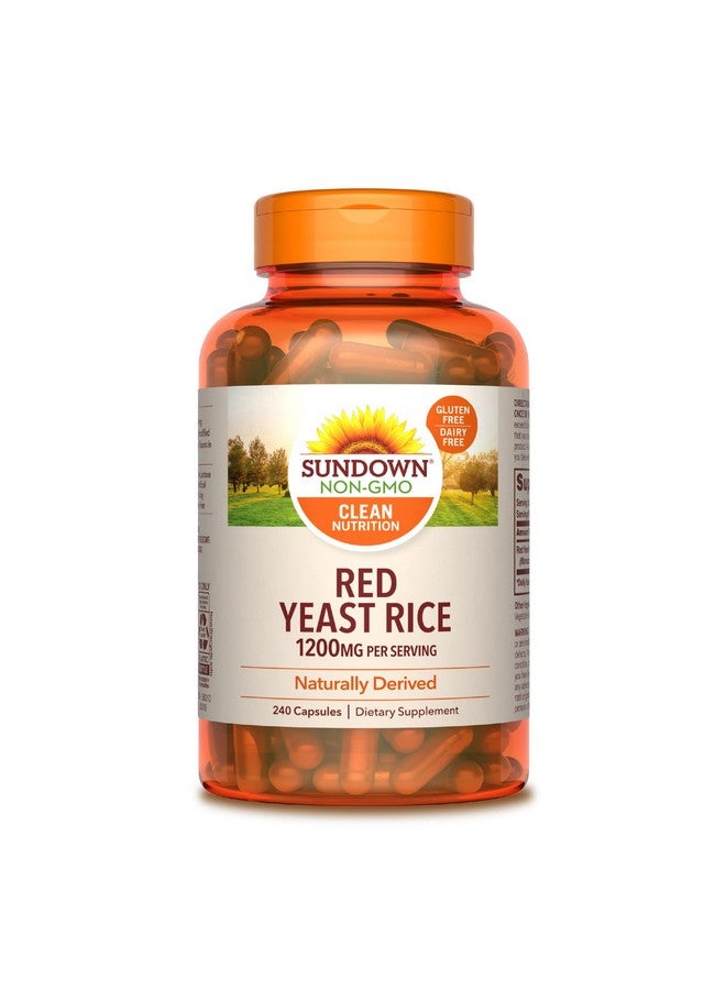 Sundown Red Yeast Rice 1200 Mg Capsules (240 Count) Naturally Derived Gluten Free Dairy Free Nongmoˆ Free Of Gluten Dairy Artificial Flavors (Packaging May Vary) - Image 1