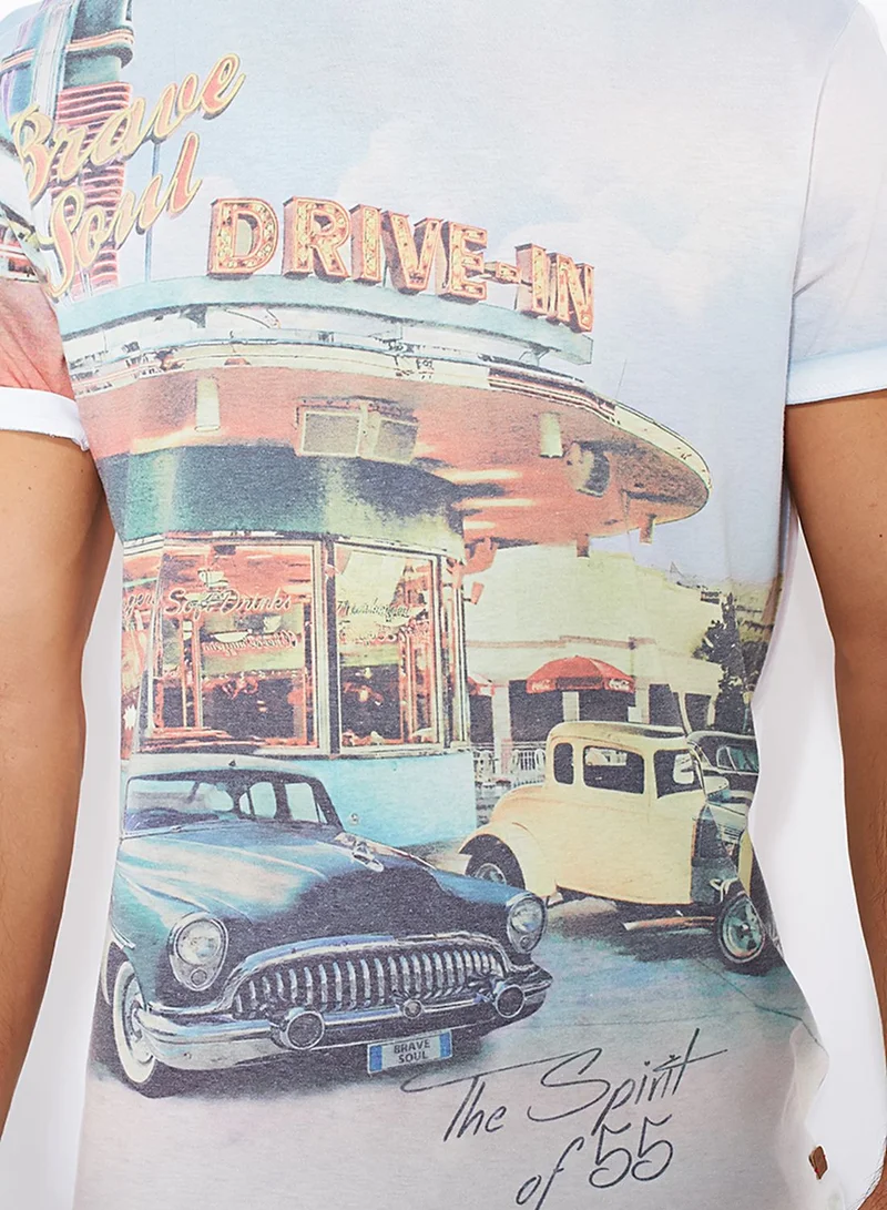BRAVE SOUL Sublimation Print T-Shirt