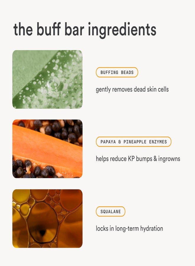 Nood NEW Nood™ Buff Bar — Pre-Shave Exfoliating Body Scrubber Treatment for Keratosis Pilaris (KP) Bumps — Reduce Ingrown Hairs, Improve Skin Texture, & Reveal Brighter, Healthier Skin - Image 2