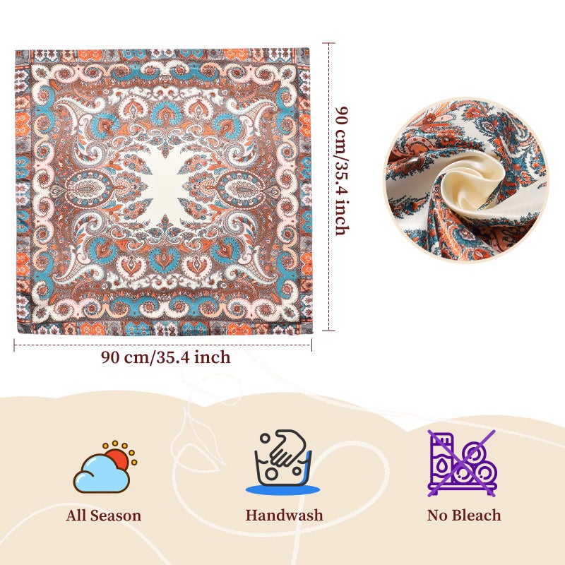 Molans 35 Inch Stain Color Wild Rag, Pure Cowboy Bandanas Oversize Western Neckerchief Bolo Head Scarf for Men Women - Image 3