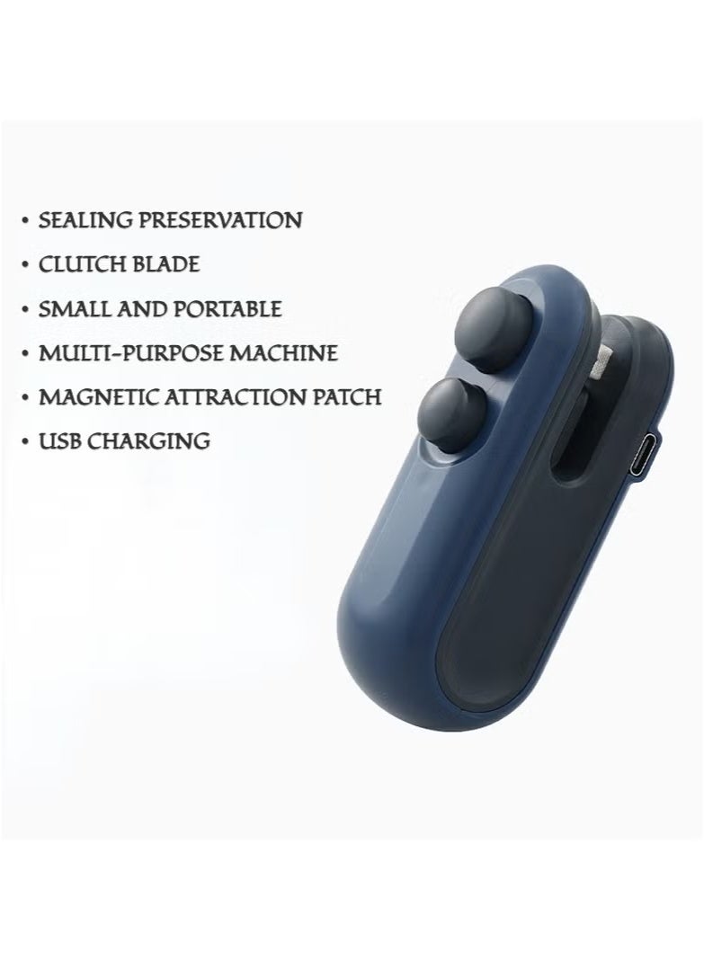 Mini Bag Sealer, Handheld Heat Vacuum Sealer, 2 in 1 Sealer and Cutter, Portable Resealer Machine for Plastic Bags Food Storage Snacks Freshness  - Image 1