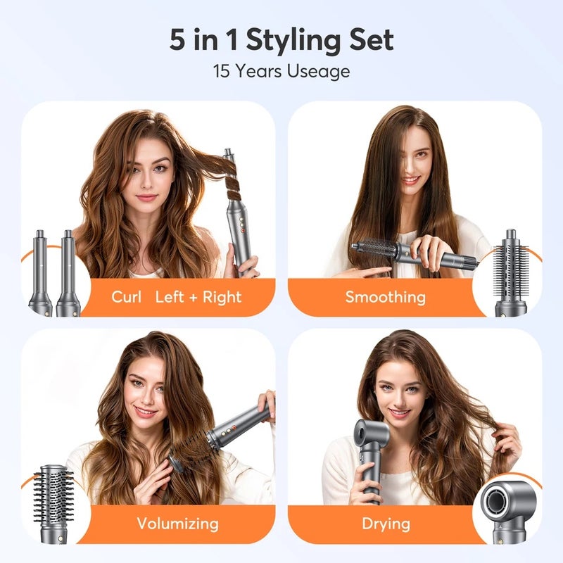 بوبكال جهاز تصفيف شعر متعدد Bopcal 5 In 1 Hair Dryer Hot Air Comb Electric Curling Iron 1200W High Speed Blower Multifunctional Styling Tools Hairdryer - Image 3
