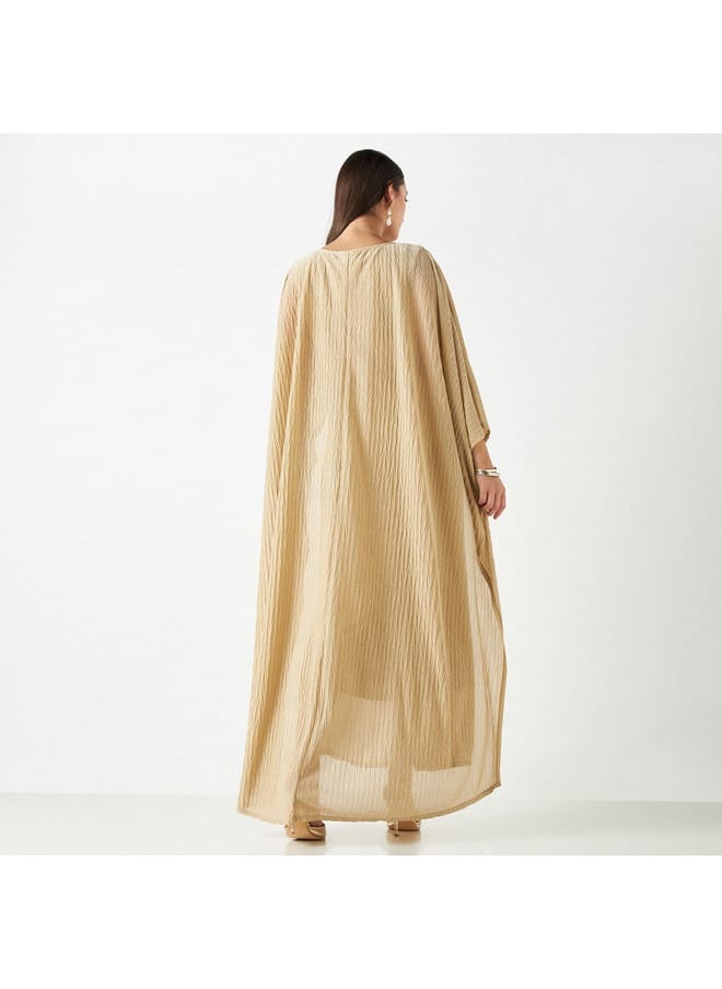 Iconic Iconic Textured Kaftan Maxi Dress with Knot Detail  - Image 3