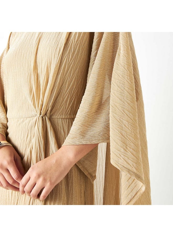 Iconic Iconic Textured Kaftan Maxi Dress with Knot Detail  - Image 4