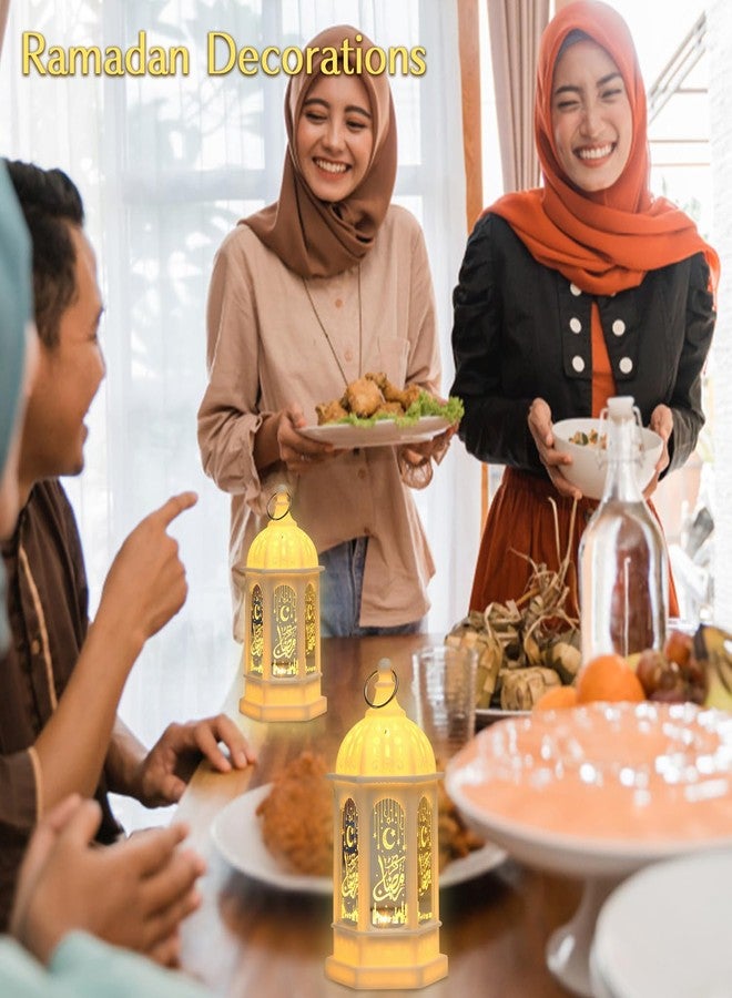فوانيس ليفناتي الرمضانية، أضواء رمضانية صغيرة، هدايا رمضانية وعيدية، زينة عيد مبارك، زينة رمضانية للمنزل والحفلات والطاولات والنوافذ (عبوة من قطعتين) - Image 4