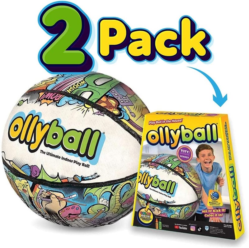 Ollyball - The Ultimate Indoor Play Ball for Kids and Parents Two Pack - Image 1