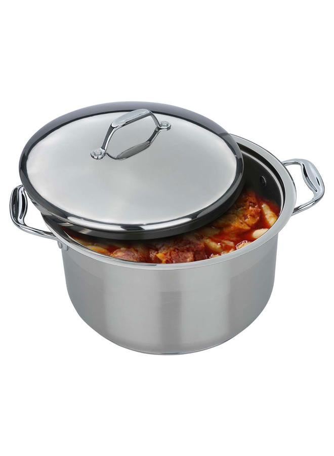 Rocky Steel Pot 28 Cm With Silicone Handle Silver - Image 1