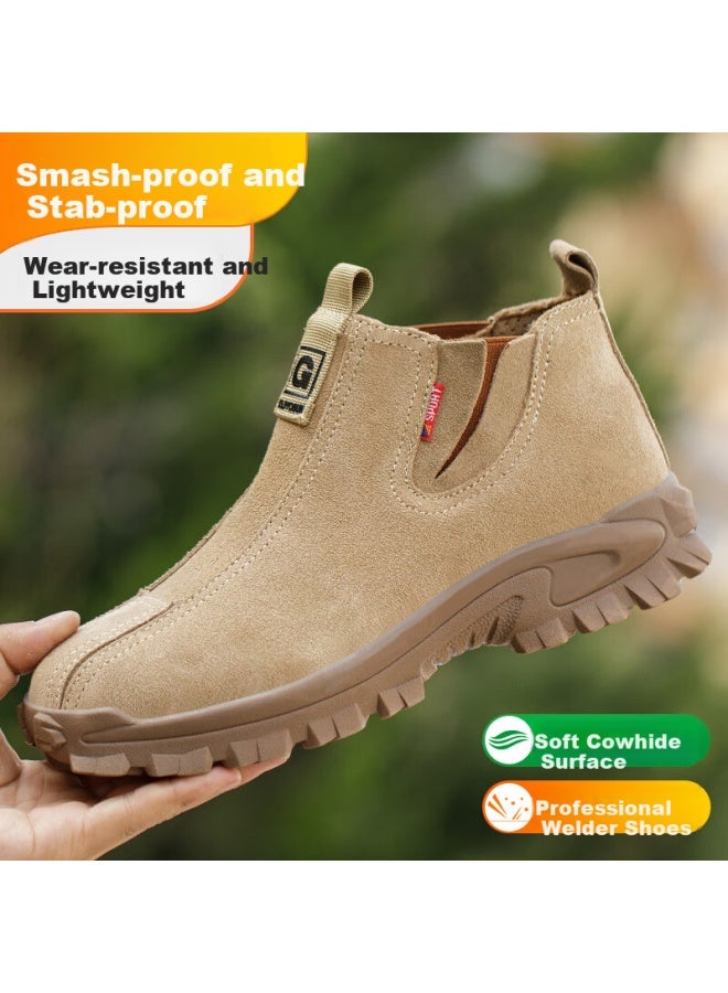 Old housekeeper Lao Guanjia Welder Safety Shoes Men Breathable Steel Toe Cap Anti-Smashing Anti-Piercing Electric Welding High Temperature Resistant Safety Work Shoes Size 43 - Image 4
