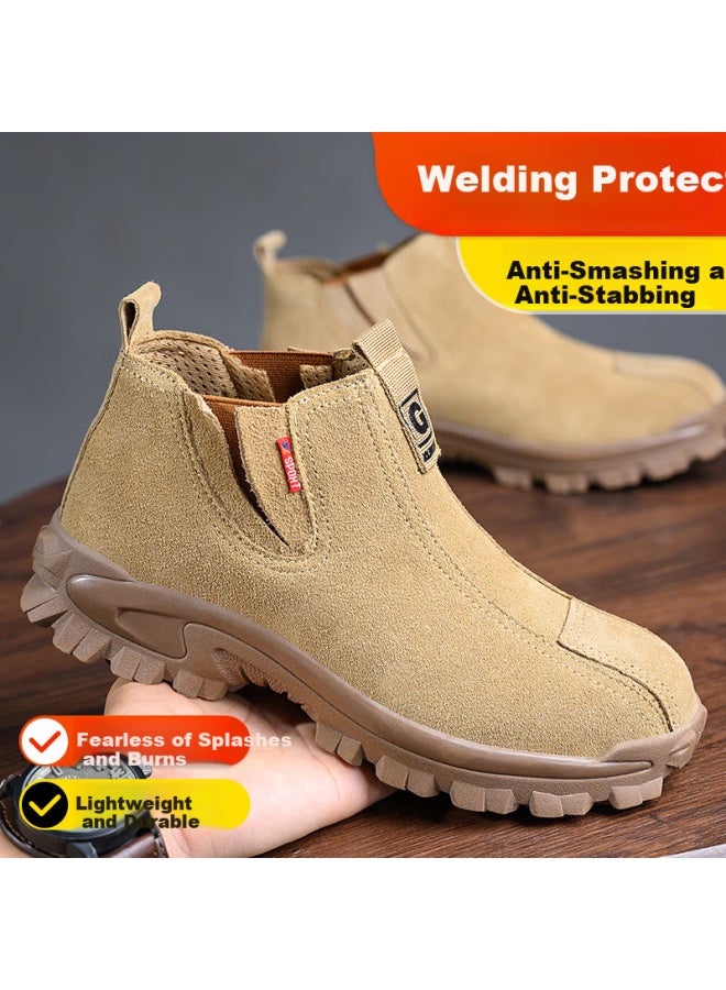 Old housekeeper Lao Guanjia Welder Safety Shoes Men Breathable Steel Toe Cap Anti-Smashing Anti-Piercing Electric Welding High Temperature Resistant Safety Work Shoes Size 43 - Image 5